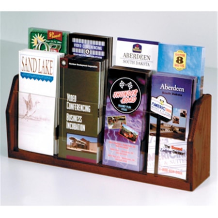 Wooden Mallet Countertop 8 Pocket Brochure Display in Mahogany WO599404